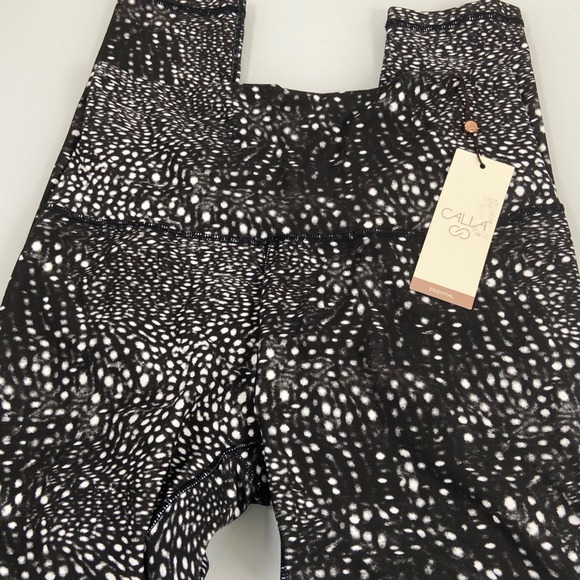 Calia Pants - Calia Womens Medium Black Dotted 7/8 Leggings NEW Core Essential High Rise Yoga